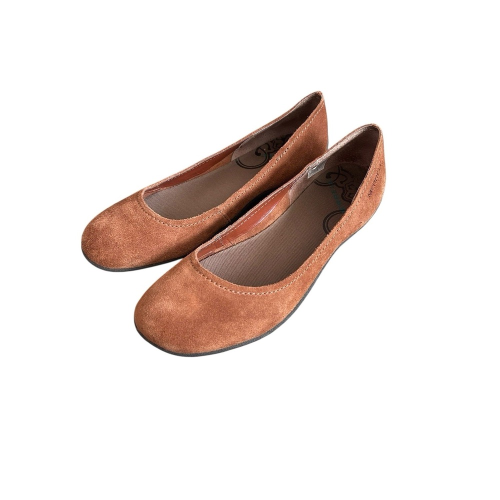 Merrell Shoe‎ Womens 10 Tan Leather Avesso Oak Slip On Shoe Oak Ballet Flat - Picture 5 of 11